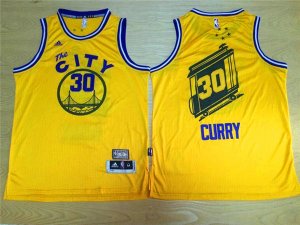 Maillot De Basket Golden State Warriors Stephen Curry 30 City Version Jaune